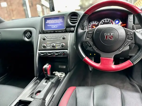 Interior of a Nissan GT-R after a Ghost immobiliser installation